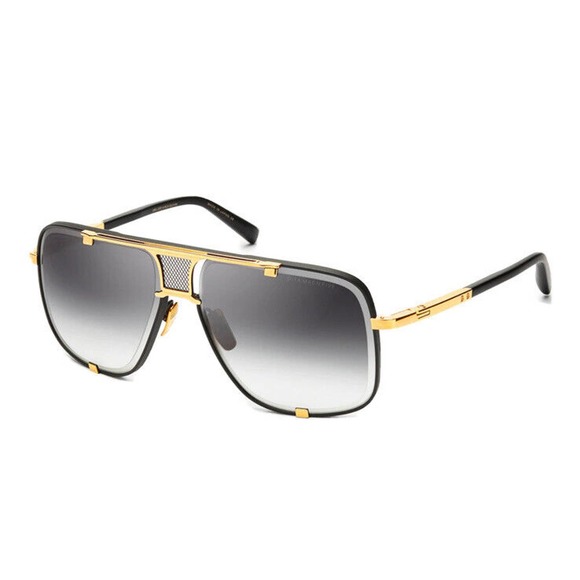 DITA Mach Five DRX 2087-A Matte Black Yellow Gold 18K / Gray Gradient Sunglasses - Picture 2 of 12